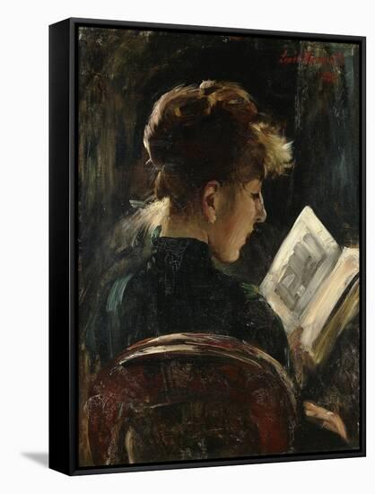 Woman Reading; Lesendes Madchen, 1888-Lovis Corinth-Framed Stretched Canvas