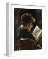 Woman Reading; Lesendes Madchen, 1888-Lovis Corinth-Framed Giclee Print