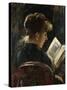 Woman Reading; Lesendes Madchen, 1888-Lovis Corinth-Stretched Canvas