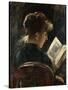 Woman Reading; Lesendes Madchen, 1888-Lovis Corinth-Stretched Canvas