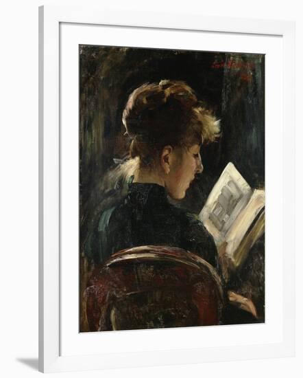 Woman Reading; Lesendes Madchen, 1888-Lovis Corinth-Framed Giclee Print