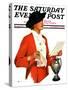 "Woman Reading Letter," Saturday Evening Post Cover, October 26, 1935-Penrhyn Stanlaws-Stretched Canvas