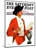 "Woman Reading Letter," Saturday Evening Post Cover, October 26, 1935-Penrhyn Stanlaws-Mounted Giclee Print