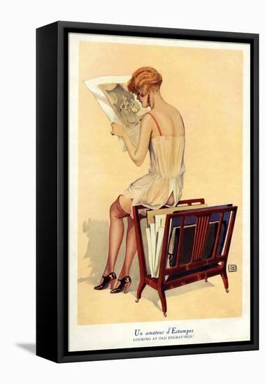 Woman reading, Magazine Advertisement, UK, 1920-null-Framed Stretched Canvas