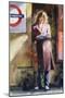 Woman Reading on Notting Hill Gate Platform-John Lidzey-Mounted Giclee Print