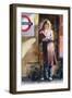 Woman Reading on Notting Hill Gate Platform-John Lidzey-Framed Premium Giclee Print