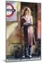 Woman Reading on Notting Hill Gate Platform-John Lidzey-Mounted Premium Giclee Print