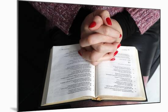 Woman reading the Bible at home, France, Europe-Godong-Mounted Photographic Print