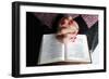 Woman reading the Bible at home, France, Europe-Godong-Framed Photographic Print