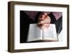 Woman reading the Bible at home, France, Europe-Godong-Framed Photographic Print