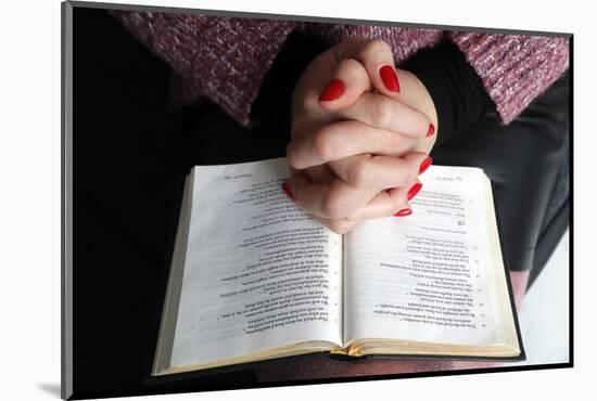 Woman reading the Bible at home, France, Europe-Godong-Mounted Photographic Print