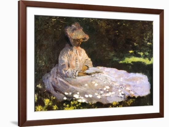 Woman Reading-Claude Monet-Framed Art Print