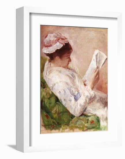 Woman Reading-Mary Cassatt-Framed Giclee Print