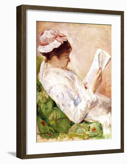 Woman Reading-Mary Cassatt-Framed Giclee Print