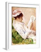 Woman Reading-Mary Cassatt-Framed Giclee Print