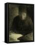 Woman Reading-Georges Seurat-Framed Stretched Canvas