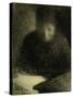 Woman Reading-Georges Seurat-Stretched Canvas