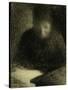 Woman Reading-Georges Seurat-Stretched Canvas