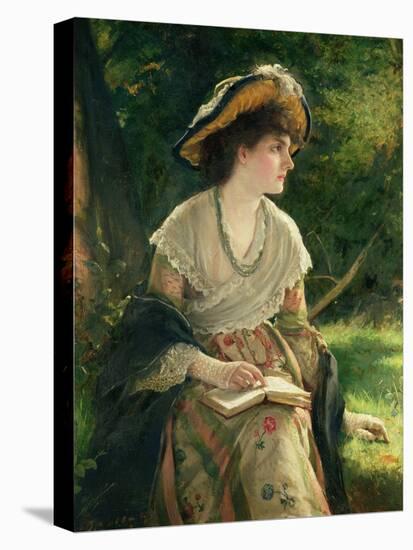 Woman Reading-Robert James Gordon-Stretched Canvas