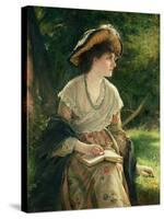 Woman Reading-Robert James Gordon-Stretched Canvas