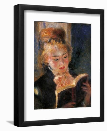 Woman Reading-Pierre-Auguste Renoir-Framed Art Print