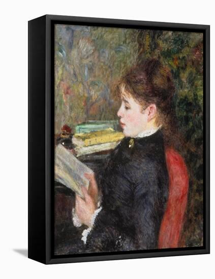 Woman Reading-Pierre-Auguste Renoir-Framed Stretched Canvas