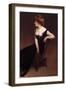 Woman Reclining in Black Dress-John White Alexander-Framed Art Print