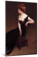 Woman Reclining in Black Dress-John White Alexander-Mounted Art Print