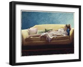 Woman Reclining on a Sofa-Helen J. Vaughn-Framed Giclee Print