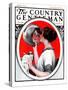 "Woman Reflected in Silver Tray," Country Gentleman Cover, March 1, 1924-Katherine R. Wireman-Stretched Canvas