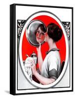 "Woman Reflected in Silver Tray,"March 1, 1924-Katherine R. Wireman-Framed Stretched Canvas