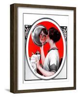 "Woman Reflected in Silver Tray,"March 1, 1924-Katherine R. Wireman-Framed Giclee Print