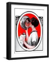 "Woman Reflected in Silver Tray,"March 1, 1924-Katherine R. Wireman-Framed Giclee Print