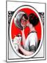 "Woman Reflected in Silver Tray,"March 1, 1924-Katherine R. Wireman-Mounted Giclee Print