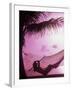 Woman Relaxing in a Hammock on the Beach at Sunset-Bill Bachmann-Framed Photographic Print