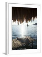 Woman Relaxing on Dock, El Remate, Lago Peten Itza, Guatemala, Central America-Colin Brynn-Framed Photographic Print