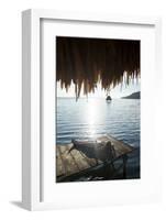 Woman Relaxing on Dock, El Remate, Lago Peten Itza, Guatemala, Central America-Colin Brynn-Framed Photographic Print