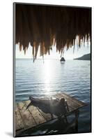 Woman Relaxing on Dock, El Remate, Lago Peten Itza, Guatemala, Central America-Colin Brynn-Mounted Photographic Print