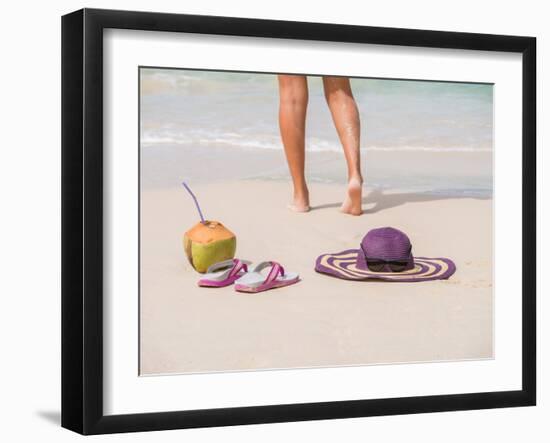 Woman Relaxing on the Beach in Thailand-Netfalls-Framed Photographic Print