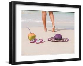 Woman Relaxing on the Beach in Thailand-Netfalls-Framed Photographic Print