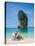 Woman Relaxing on the Beach on a Sunbed in Thailand-Netfalls-Stretched Canvas