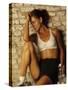 Woman Resting after Working Out, New York, New York, USA-Chris Trotman-Stretched Canvas