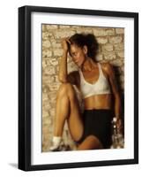 Woman Resting after Working Out, New York, New York, USA-Chris Trotman-Framed Photographic Print