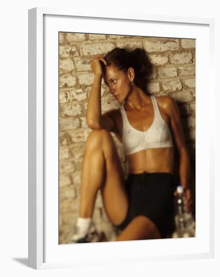 Woman Resting after Working Out, New York, New York, USA-Chris Trotman-Framed Photographic Print