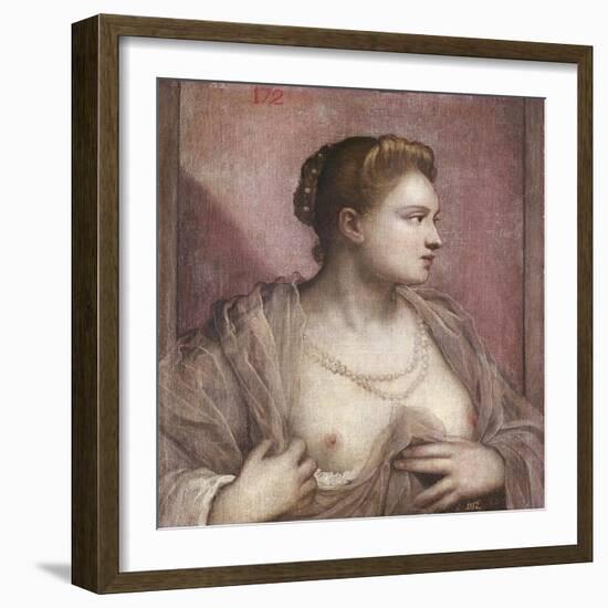 Woman Revealing Her Breasts-Tintoretto-Framed Art Print