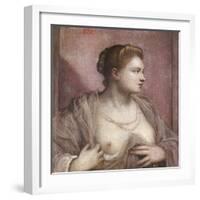 Woman Revealing Her Breasts-Tintoretto-Framed Art Print