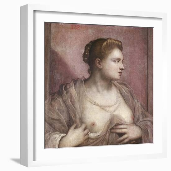 Woman Revealing Her Breasts-Tintoretto-Framed Art Print