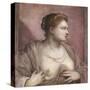 Woman Revealing Her Breasts-Tintoretto-Stretched Canvas