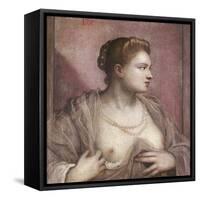 Woman Revealing Her Breasts-Tintoretto-Framed Stretched Canvas