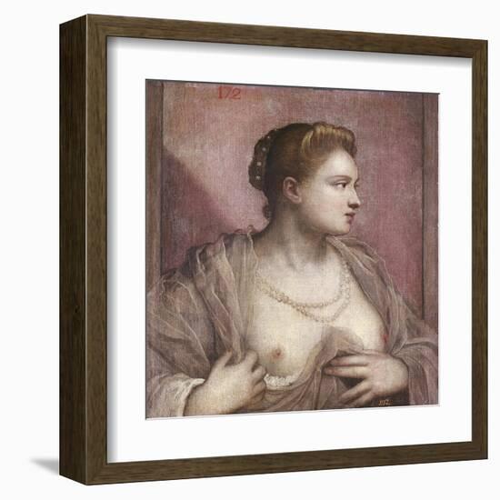 Woman Revealing Her Breasts-Tintoretto-Framed Art Print